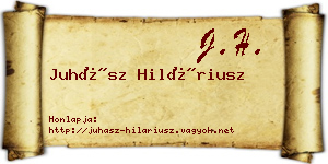 Juhász Hiláriusz névjegykártya